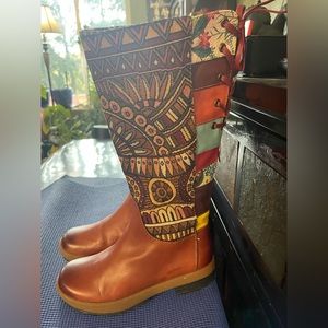 Socofy patterned bohemian boots